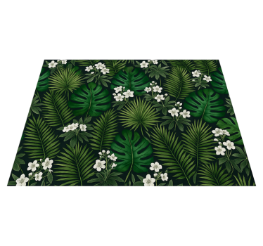 Tappeto vinile camera da letto natura esotica verde - TenStickers
