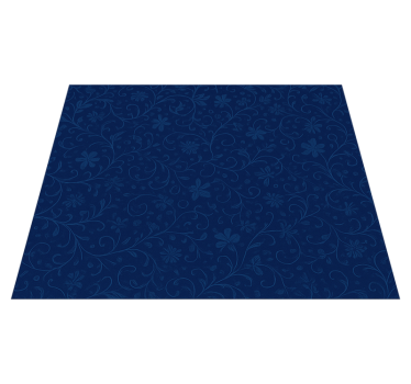 Tappeto vinile camera da letto motivo floreale blu navy - TenStickers