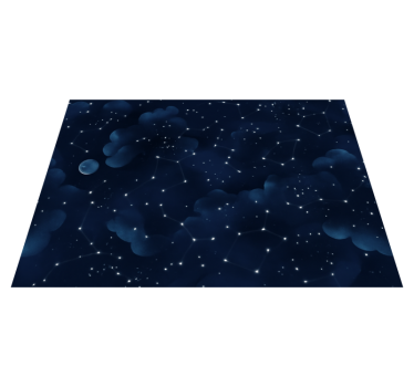 Tappeto vinile camera da letto cielo blu navy con stelle - TenStickers