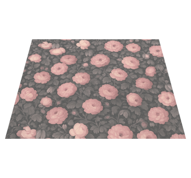 Tappeto vinile camera da letto design floreale rosa antico - TenStickers