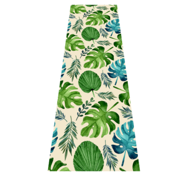 Tappeto vinile camera da letto motivo foglie verdi tropicali - TenStickers