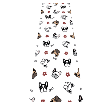 Tappeto vinile camera da letto fiori e bulldog francese - TenStickers