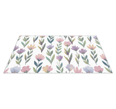 Tappeto vinile camera da letto decalcomania fiori nordica - TenStickers