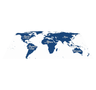 Tappeto vinile camera da letto mappa del mondo blu classico - TenStickers
