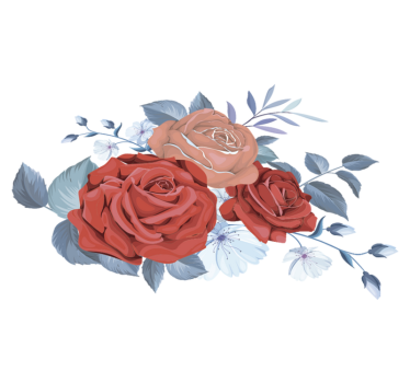 Tappeto vinile camera da letto fiori bouquet blu - TenStickers