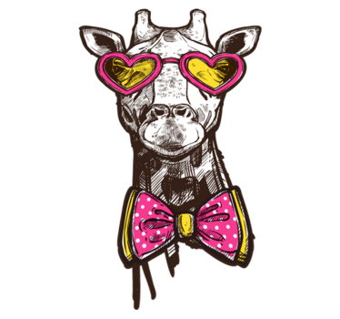 Tappeto di vinile animali eccentrici occhiali cuore giraffa - TenStickers