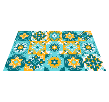 Tappeto vinile piastrelle effetto piastrella geometrica - TenStickers