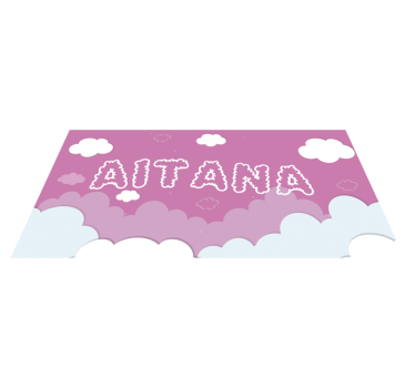 Passatoia in vinile per bebé custom Cloudy Name Floorpiece - TenStickers
