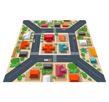 Tappeto vinile strade vie della città - TenStickers