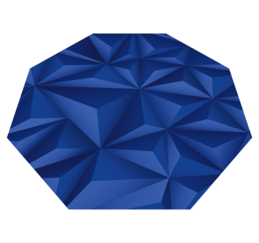 Tappeto vinile geometrico sfaccettature geometriche blu - TenStickers
