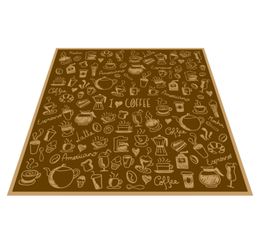 Tappeto pvc cucina collezione di doodle di caffè - TenStickers