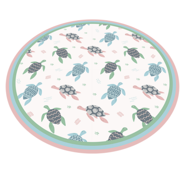 Tappeto vinile per bambini cerchio di gioco delle tartarughe - TenStickers