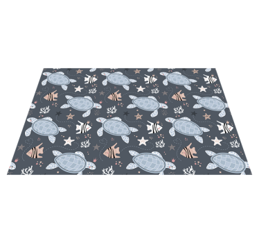 Tappeto vinile per bambini creature marinare - TenStickers