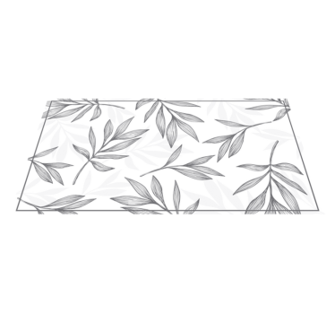 Tappeto in pvc moderno Foglie grigie su sfondo bianco - TenStickers
