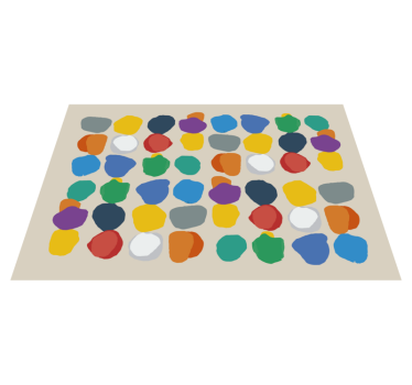 Tappeto vinile geometrico forme di ciottoli colorati - TenStickers