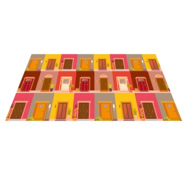 Tappeto vinile minimalista modello di porta colorata - TenStickers