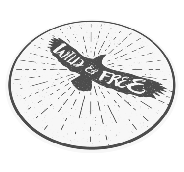 Tappeto vinile frase circolo selvaggio e libero - TenStickers