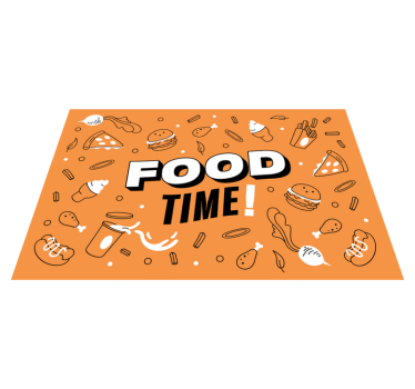 Tappeto pvc cucina illustrazione del tempo del cibo - TenStickers