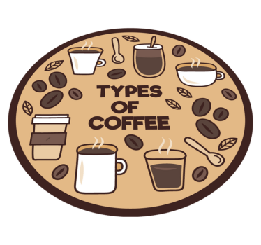 Tappeto pvc cucina cerchio delle varietà di caffè - TenStickers
