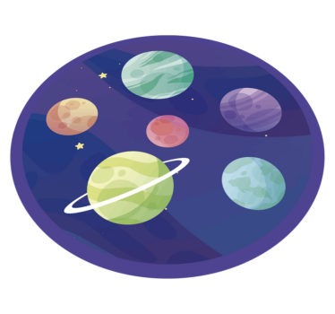Tappeto vinile per bambini immagini di esplorazione spaziale - TenStickers