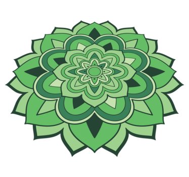 Tappeto in pvc Mandala Mandala verde - TenStickers