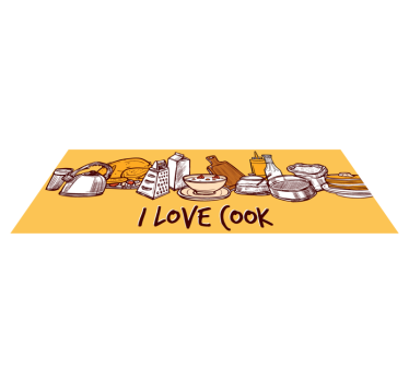 Tappeto pvc cucina adoro cucinare - TenStickers