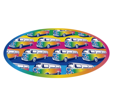 Tappeto vinile per bambini sfilata di veicoli retrò - TenStickers