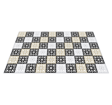 Tappeto pvc cucina piastrelle con motivi decorati - TenStickers