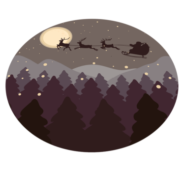Tappeto Vinile Natale scena notturna festiva - TenStickers