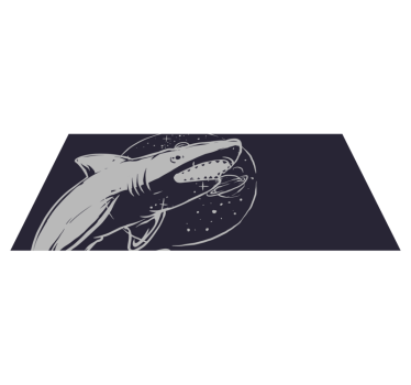 Tappeto vinile per bambini spazio squalo cosmico - TenStickers