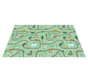 Tappeto vinile strade mappa del traffico cittadino - TenStickers