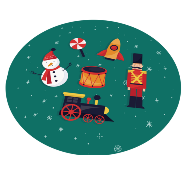 Tappeto vinile per bambini cerchio giocattolo festivo - TenStickers