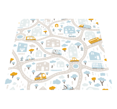 Tappeto vinile strade gioco del traffico cittadino - TenStickers