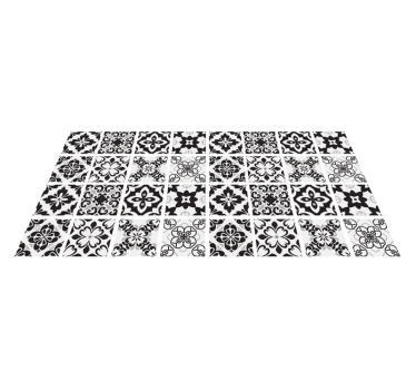 Tappeto pvc cucina elegante monocromia - TenStickers