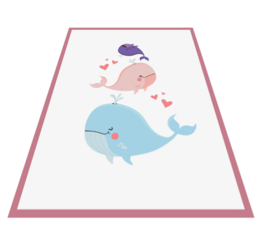 Tappeto vinile bebé illustrazione stravagante delle balene - TenStickers