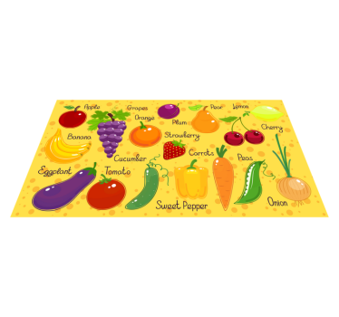 Tappeto pvc cucina verdure a frutto colorate - TenStickers