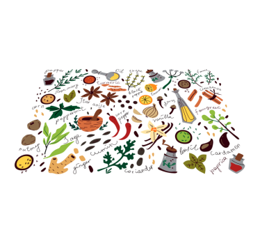 Tappeto pvc cucina disegno dell'illustrazione delle spezie - TenStickers