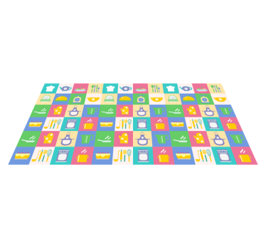 Tappeto pvc cucina icone colorate della cucina - TenStickers