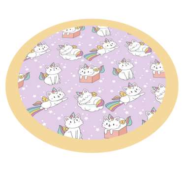 Tappeto vinile per bambini avventura di gatti unicorno - TenStickers
