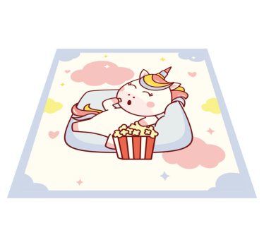 Tappeto vinile per bambini rilassamento del cinema unicorno - TenStickers