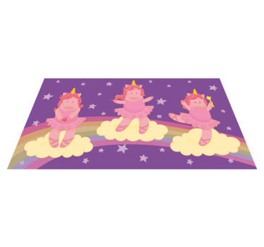 Tappeto vinile per bambini danza fantasy dell'unicorno - TenStickers