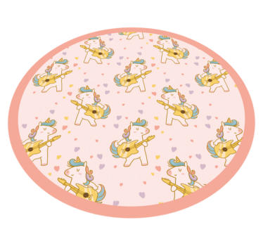 Tappeto vinile per bambini cerchio di danza dell'unicorno - TenStickers
