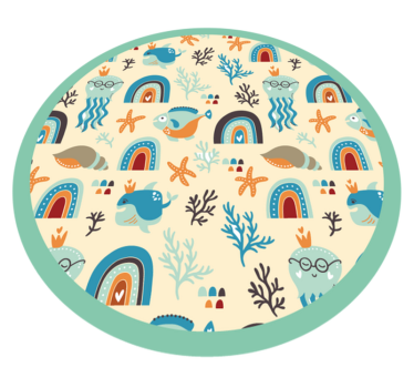Tappeto vinile per bambini tempo di gioco della vita marina - TenStickers