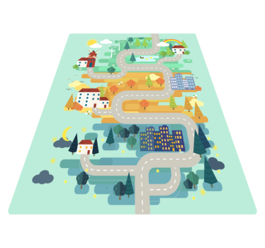 Tappeto vinile strade carreggiata dei cartoni animati - TenStickers
