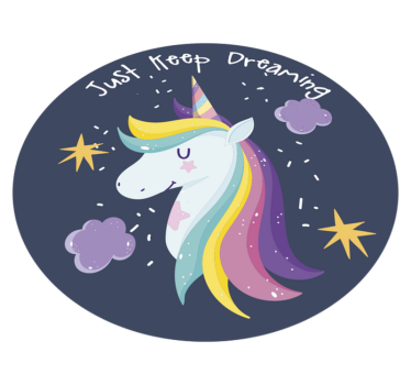 Tappeto vinile per bambini continua a sognare l'unicorno - TenStickers