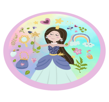 Tappeto vinile per bambini principessa delle fiabe - TenStickers