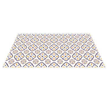 Tappeto pvc cucina replica di piastrelle floreali - TenStickers