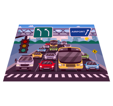 Tappeto vinile strade tempo di gioco nel traffico - TenStickers