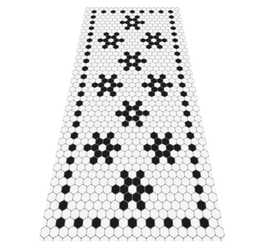 Tappeto in vinile nero Mosaico in bianco e nero - TenStickers
