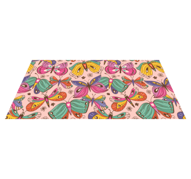 Tappeto vinile per bambini motivo di farfalle colorate - TenStickers